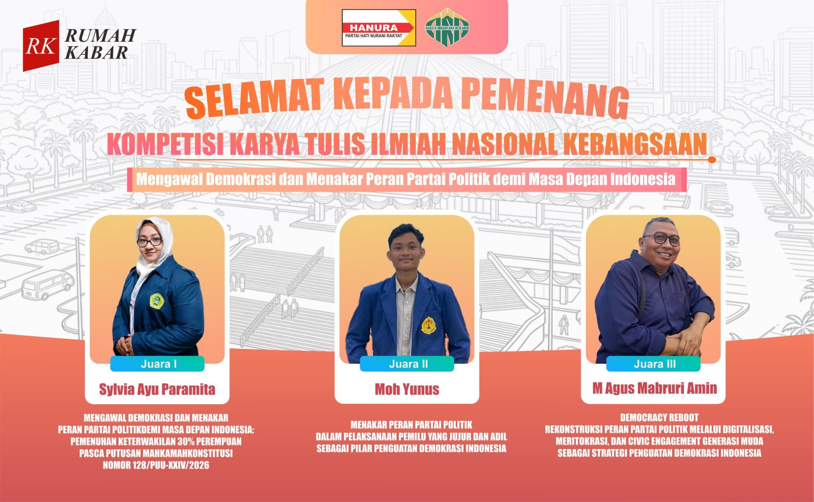 DPD HANURA JAWA TENGAH UMUMKAN PEMENANG KOMPETISI KARYA ILMIAH NASIONAL KEBANGSAAN 2026