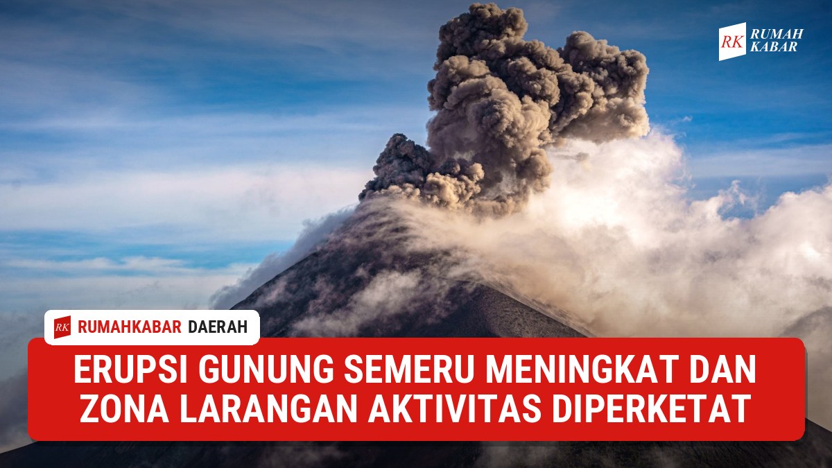 Ilustrasi: aktivitas gunung berapi aktif yang mengeluarkan awan panas dan abu vulkanik. (Foto: Freepik)