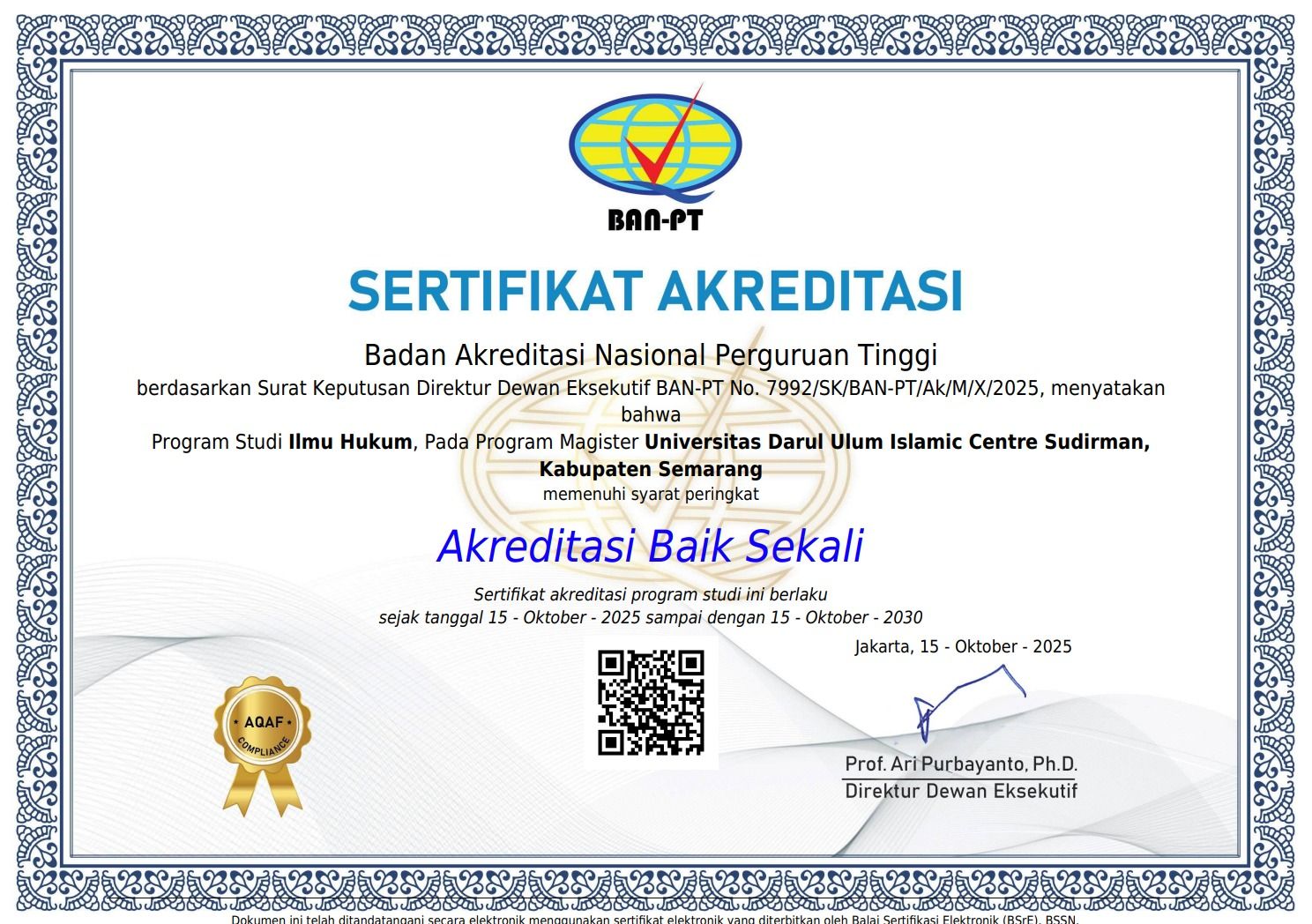 KEMBALI DAPATKAN AKREDITASI BAIK SEKALI, MIH UNDARIS SIAP TANCAP GAS