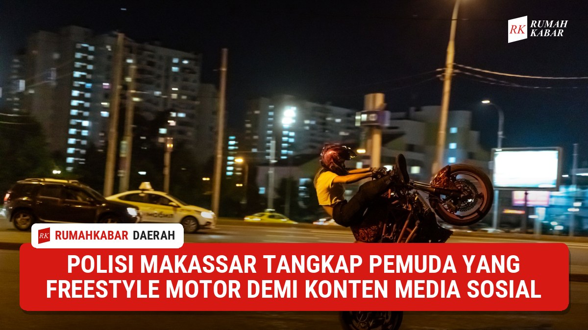 Ilustrasi: Aksi mengangkat roda depan motor atau freestyle di jalan umum dapat dikenai sanksi hukum karena membahayakan keselamatan publik
